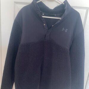 Under Armour Men's Size XL Black Snap Neck Fleece Golf Sweater